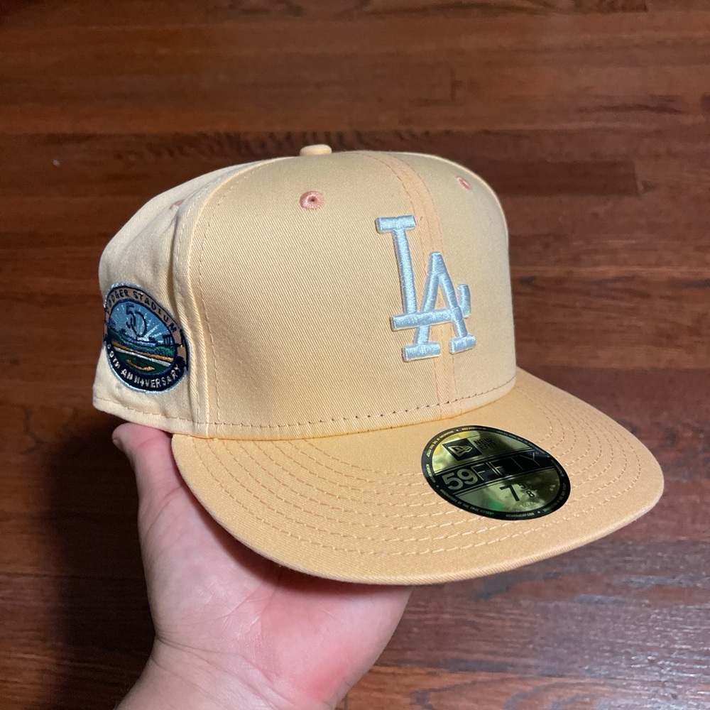 🍑Los Angeles Dodgers Peach/Cream 50th Anniversary 59fifty Fitted Hat🍑